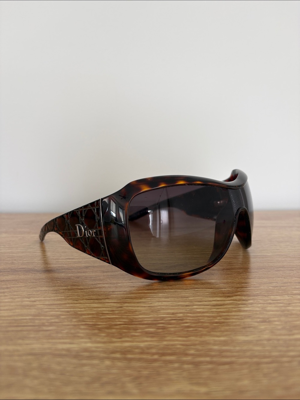 Authentic Dior Cannage Tortoiseshell Sunglasses - Dark Brown Gradient